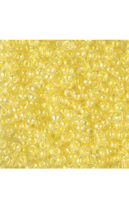 Miyuki rocailles Perlen 8/0 - Light yellow lined crystal ab 8-273